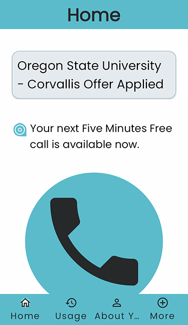Screenshot showing Aira app with text near top of app "Oregon State University - Corvallis Offer Applied"